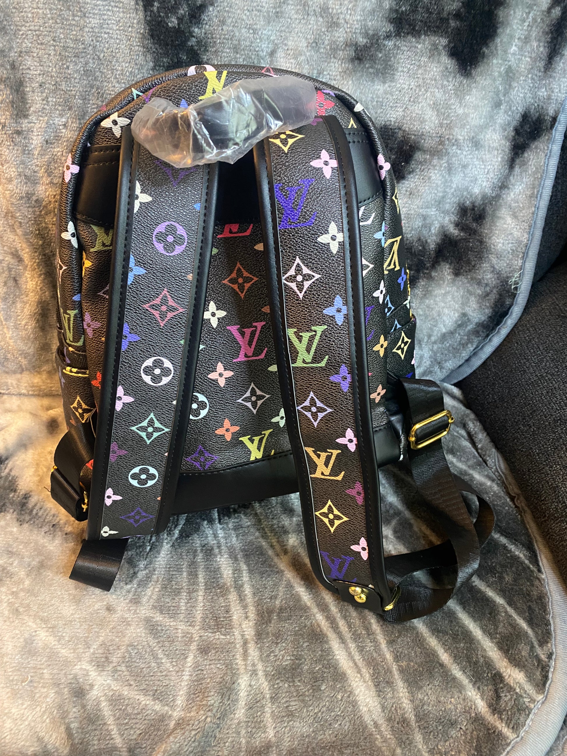 LV Colorful Back Pack - Black