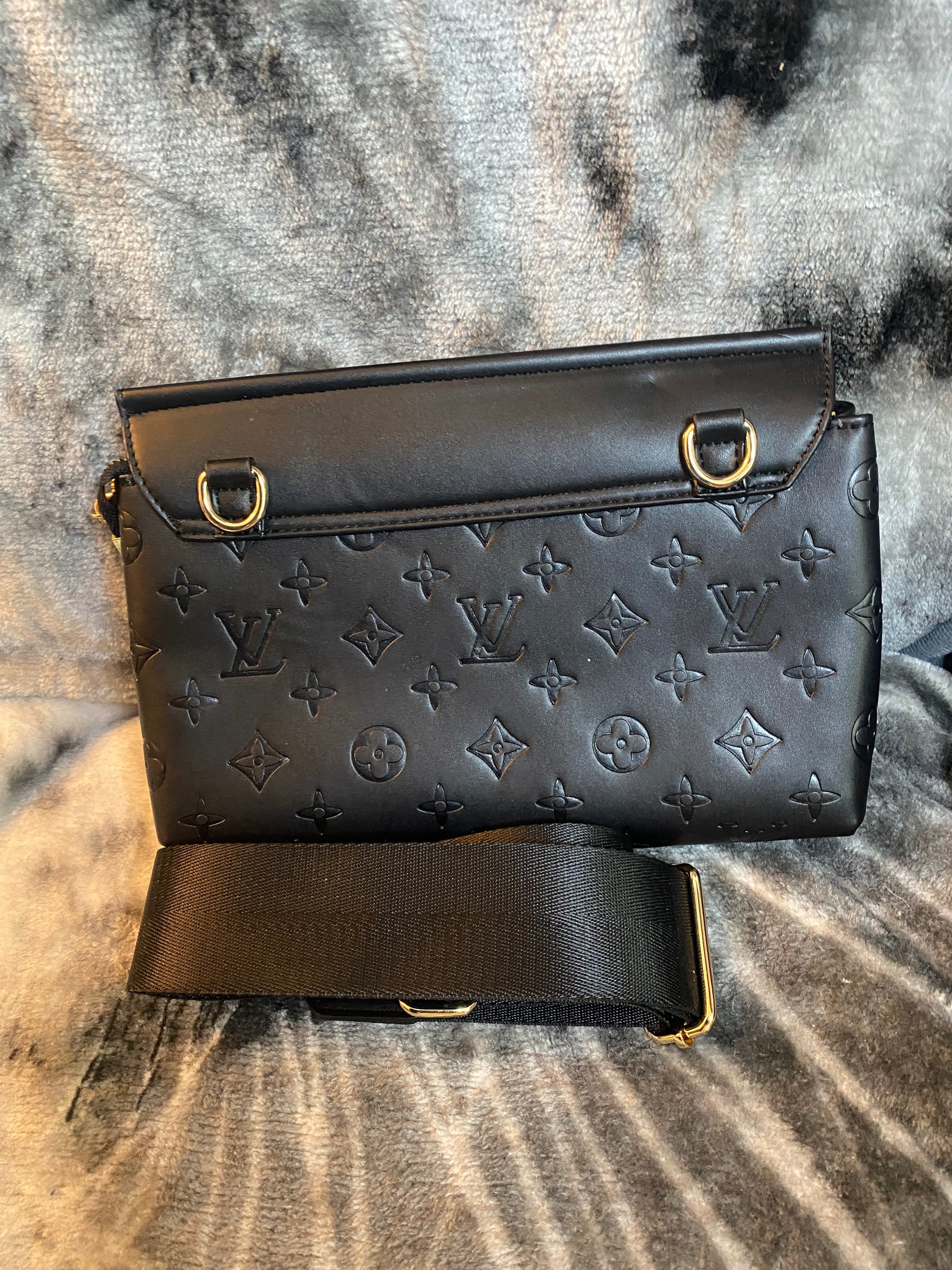 LV Crossbody Bag - Black Embross