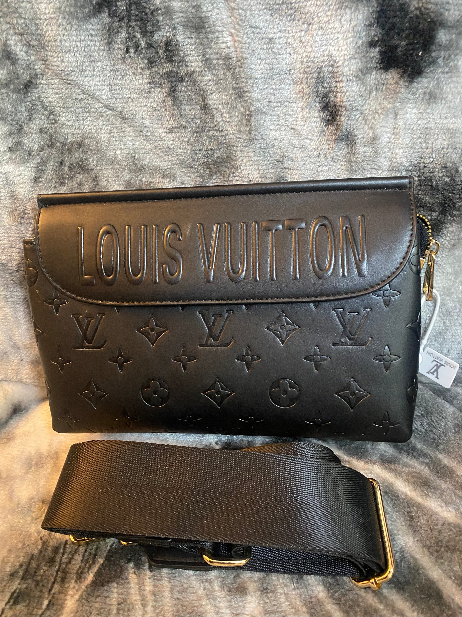 LV Crossbody Bag - Black Embross